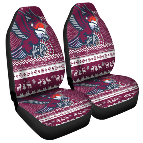 Manly Warringah Sea Eagles Car Seat Covers - Australia Ugly Xmas With Aboriginal Patterns For Die Hard Fans Manly Warringah Sea Eagles Car Seat Covers - Australia Ugly Xmas With Aboriginal Patterns For Die Hard Fans