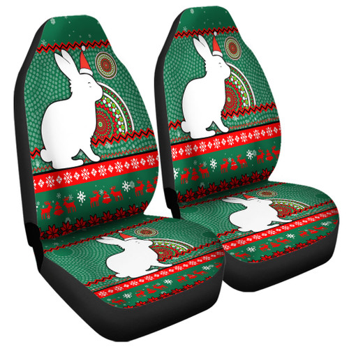 South Sydney Rabbitohs Car Seat Covers - Australia Ugly Xmas With Aboriginal Patterns For Die Hard Fans South Sydney Rabbitohs Car Seat Covers - Australia Ugly Xmas With Aboriginal Patterns For Die Hard Fans