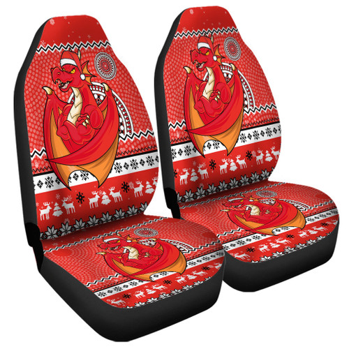 St. George Illawarra Dragons Car Seat Covers - Australia Ugly Xmas With Aboriginal Patterns For Die Hard Fans St. George Illawarra Dragons Car Seat Covers - Australia Ugly Xmas With Aboriginal Patterns For Die Hard Fans