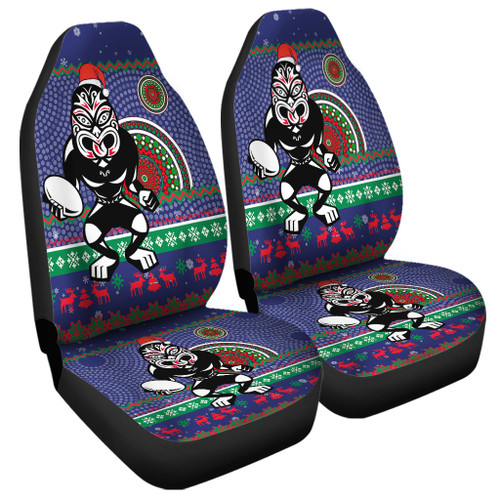 New Zealand Warriors Car Seat Covers - Australia Ugly Xmas With Aboriginal Patterns For Die Hard Fans New Zealand Warriors Car Seat Covers - Australia Ugly Xmas With Aboriginal Patterns For Die Hard Fans