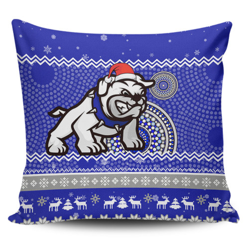 Canterbury-Bankstown Bulldogs Pillow Cover - Australia Ugly Xmas With Aboriginal Patterns For Die Hard Fans Canterbury-Bankstown Bulldogs Pillow Cover - Australia Ugly Xmas With Aboriginal Patterns For Die Hard Fans