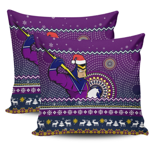 Melbourne Storm Pillow Cover - Australia Ugly Xmas With Aboriginal Patterns For Die Hard Fans