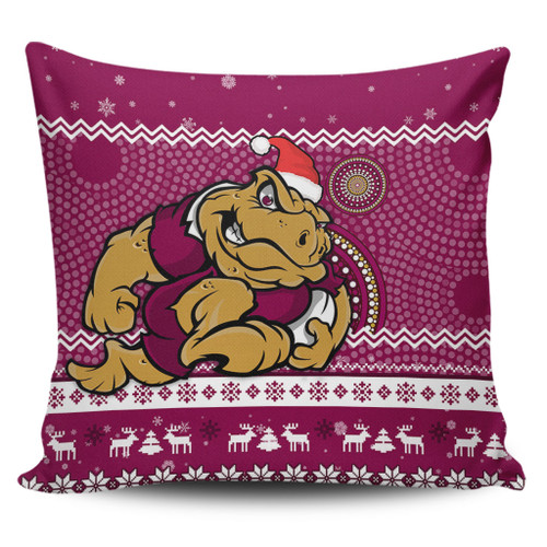 Queensland Pillow Cover - Australia Ugly Xmas With Aboriginal Patterns For Die Hard Fans Queensland Pillow Cover - Australia Ugly Xmas With Aboriginal Patterns For Die Hard Fans