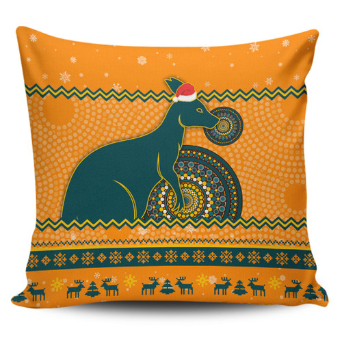 Wallabies Pillow Cover - Australia Ugly Xmas With Aboriginal Patterns For Die Hard Fans Wallabies Pillow Cover - Australia Ugly Xmas With Aboriginal Patterns For Die Hard Fans