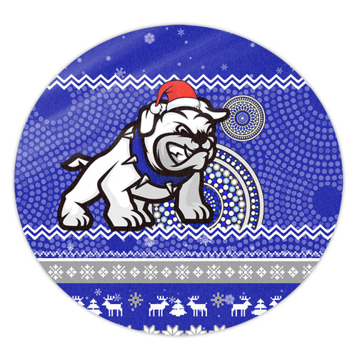 Canterbury-Bankstown Bulldogs Round Rug - Australia Ugly Xmas With Aboriginal Patterns For Die Hard Fans Canterbury-Bankstown Bulldogs Round Rug - Australia Ugly Xmas With Aboriginal Patterns For Die Hard Fans
