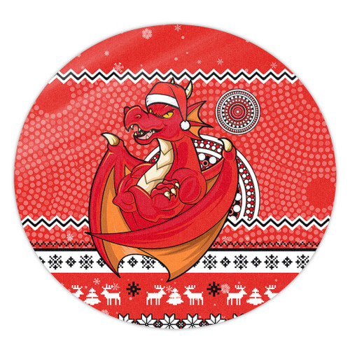 St. George Illawarra Dragons Round Rug - Australia Ugly Xmas With Aboriginal Patterns For Die Hard Fans St. George Illawarra Dragons Round Rug - Australia Ugly Xmas With Aboriginal Patterns For Die Hard Fans