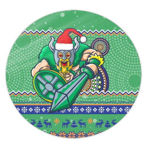Canberra Raiders Round Rug - Australia Ugly Xmas With Aboriginal Patterns For Die Hard Fans Canberra Raiders Round Rug - Australia Ugly Xmas With Aboriginal Patterns For Die Hard Fans