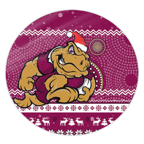 Queensland Round Rug - Australia Ugly Xmas With Aboriginal Patterns For Die Hard Fans Queensland Round Rug - Australia Ugly Xmas With Aboriginal Patterns For Die Hard Fans