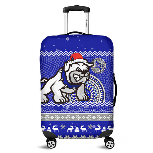 Canterbury-Bankstown Bulldogs Luggage Cover - Australia Ugly Xmas With Aboriginal Patterns For Die Hard Fans Canterbury-Bankstown Bulldogs Luggage Cover - Australia Ugly Xmas With Aboriginal Patterns For Die Hard Fans