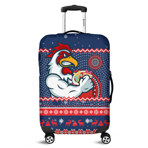 Sydney Roosters Luggage Cover - Australia Ugly Xmas With Aboriginal Patterns For Die Hard Fans Sydney Roosters Luggage Cover - Australia Ugly Xmas With Aboriginal Patterns For Die Hard Fans