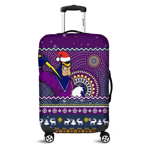 Melbourne Storm Luggage Cover - Australia Ugly Xmas With Aboriginal Patterns For Die Hard Fans Melbourne Storm Luggage Cover - Australia Ugly Xmas With Aboriginal Patterns For Die Hard Fans