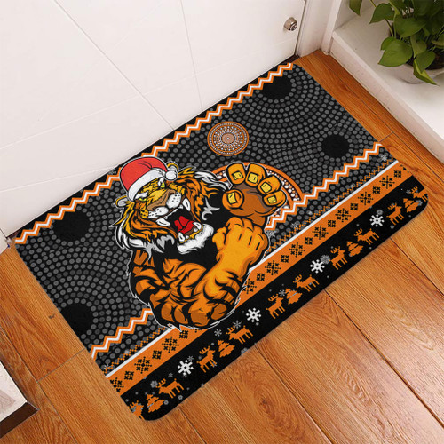 Wests Tigers Door Mat - Australia Ugly Xmas With Aboriginal Patterns For Die Hard Fans Wests Tigers Door Mat - Australia Ugly Xmas With Aboriginal Patterns For Die Hard Fans