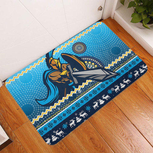 Gold Coast Titans Door Mat - Australia Ugly Xmas With Aboriginal Patterns For Die Hard Fans Gold Coast Titans Door Mat - Australia Ugly Xmas With Aboriginal Patterns For Die Hard Fans