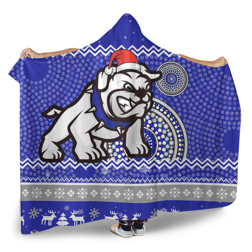Canterbury-Bankstown Bulldogs Hooded Blanket - Australia Ugly Xmas With Aboriginal Patterns For Die Hard Fans Canterbury-Bankstown Bulldogs Hooded Blanket - Australia Ugly Xmas With Aboriginal Patterns For Die Hard Fans