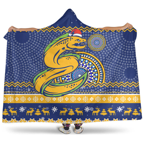Parramatta Eels Hooded Blanket - Australia Ugly Xmas With Aboriginal Patterns For Die Hard Fans Parramatta Eels Hooded Blanket - Australia Ugly Xmas With Aboriginal Patterns For Die Hard Fans
