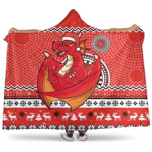 St. George Illawarra Dragons Hooded Blanket - Australia Ugly Xmas With Aboriginal Patterns For Die Hard Fans St. George Illawarra Dragons Hooded Blanket - Australia Ugly Xmas With Aboriginal Patterns For Die Hard Fans