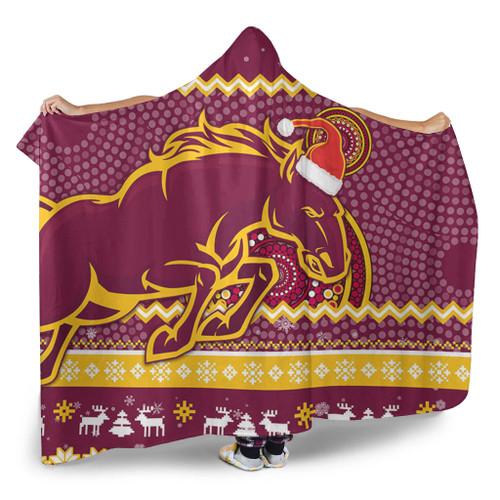 Brisbane Broncos Hooded Blanket - Australia Ugly Xmas With Aboriginal Patterns For Die Hard Fans Brisbane Broncos Hooded Blanket - Australia Ugly Xmas With Aboriginal Patterns For Die Hard Fans