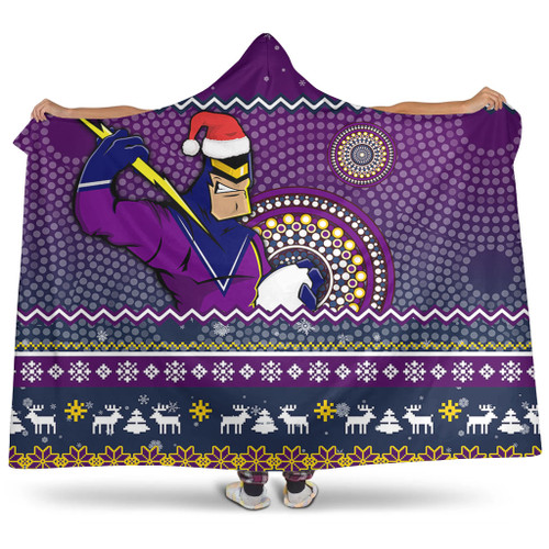 Melbourne Storm Hooded Blanket - Australia Ugly Xmas With Aboriginal Patterns For Die Hard Fans Melbourne Storm Hooded Blanket - Australia Ugly Xmas With Aboriginal Patterns For Die Hard Fans