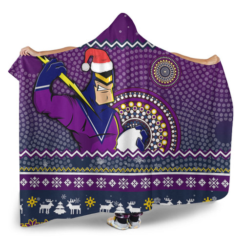 Melbourne Storm Hooded Blanket - Australia Ugly Xmas With Aboriginal Patterns For Die Hard Fans Melbourne Storm Hooded Blanket - Australia Ugly Xmas With Aboriginal Patterns For Die Hard Fans