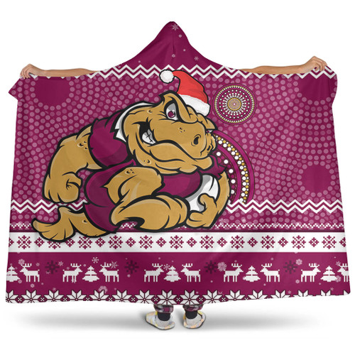 Queensland Hooded Blanket - Australia Ugly Xmas With Aboriginal Patterns For Die Hard Fans Queensland Hooded Blanket - Australia Ugly Xmas With Aboriginal Patterns For Die Hard Fans