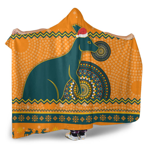 Wallabies Hooded Blanket - Australia Ugly Xmas With Aboriginal Patterns For Die Hard Fans Wallabies Hooded Blanket - Australia Ugly Xmas With Aboriginal Patterns For Die Hard Fans
