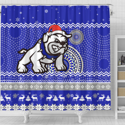 Canterbury-Bankstown Bulldogs Shower Curtain - Australia Ugly Xmas With Aboriginal Patterns For Die Hard Fans Canterbury-Bankstown Bulldogs Shower Curtain - Australia Ugly Xmas With Aboriginal Patterns For Die Hard Fans
