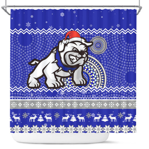 Canterbury-Bankstown Bulldogs Shower Curtain - Australia Ugly Xmas With Aboriginal Patterns For Die Hard Fans Canterbury-Bankstown Bulldogs Shower Curtain - Australia Ugly Xmas With Aboriginal Patterns For Die Hard Fans