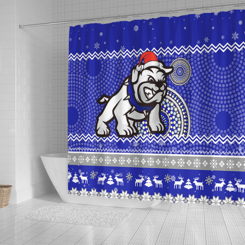 Canterbury-Bankstown Bulldogs Shower Curtain - Australia Ugly Xmas With Aboriginal Patterns For Die Hard Fans Canterbury-Bankstown Bulldogs Shower Curtain - Australia Ugly Xmas With Aboriginal Patterns For Die Hard Fans