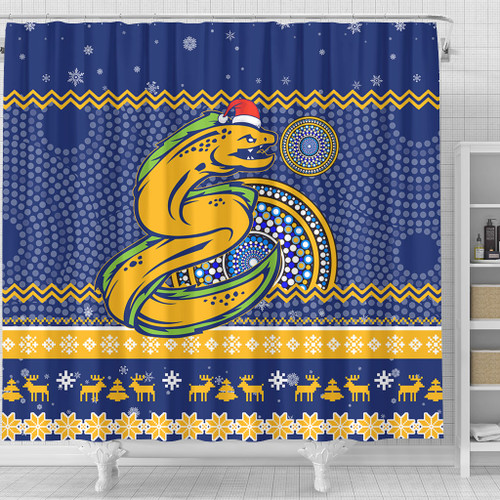 Parramatta Eels Shower Curtain - Australia Ugly Xmas With Aboriginal Patterns For Die Hard Fans Parramatta Eels Shower Curtain - Australia Ugly Xmas With Aboriginal Patterns For Die Hard Fans