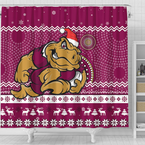 Queensland Shower Curtain - Australia Ugly Xmas With Aboriginal Patterns For Die Hard Fans Queensland Shower Curtain - Australia Ugly Xmas With Aboriginal Patterns For Die Hard Fans
