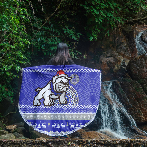 Canterbury-Bankstown Bulldogs Beach Blanket - Australia Ugly Xmas With Aboriginal Patterns For Die Hard Fans Canterbury-Bankstown Bulldogs Beach Blanket - Australia Ugly Xmas With Aboriginal Patterns For Die Hard Fans