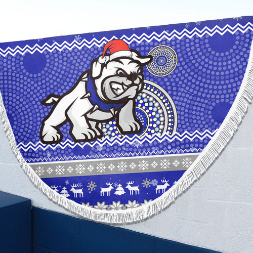 Canterbury-Bankstown Bulldogs Beach Blanket - Australia Ugly Xmas With Aboriginal Patterns For Die Hard Fans Canterbury-Bankstown Bulldogs Beach Blanket - Australia Ugly Xmas With Aboriginal Patterns For Die Hard Fans