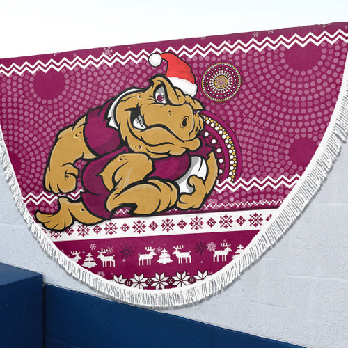 Queensland Beach Blanket - Australia Ugly Xmas With Aboriginal Patterns For Die Hard Fans Queensland Beach Blanket - Australia Ugly Xmas With Aboriginal Patterns For Die Hard Fans