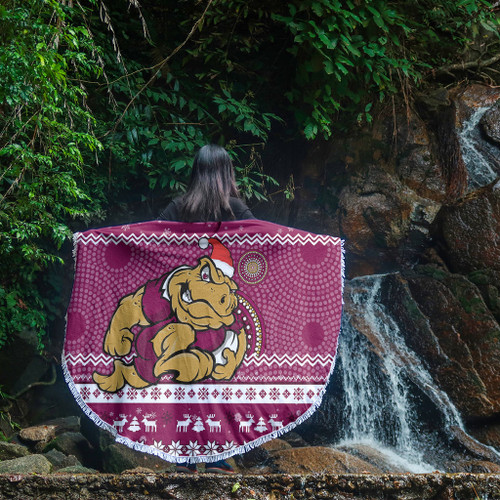 Queensland Beach Blanket - Australia Ugly Xmas With Aboriginal Patterns For Die Hard Fans Queensland Beach Blanket - Australia Ugly Xmas With Aboriginal Patterns For Die Hard Fans
