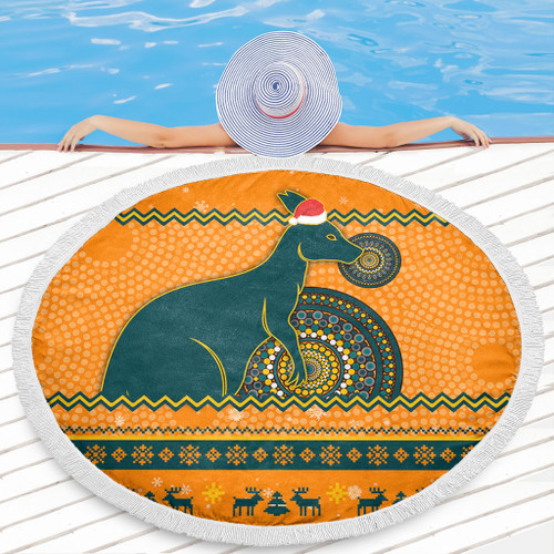 Wallabies Beach Blanket - Australia Ugly Xmas With Aboriginal Patterns For Die Hard Fans