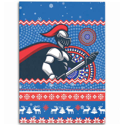 Newcastle Knights Area Rug - Australia Ugly Xmas With Aboriginal Patterns For Die Hard Fans Newcastle Knights Area Rug - Australia Ugly Xmas With Aboriginal Patterns For Die Hard Fans