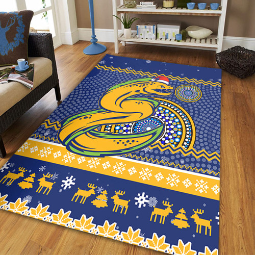 Parramatta Eels Area Rug - Australia Ugly Xmas With Aboriginal Patterns For Die Hard Fans Parramatta Eels Area Rug - Australia Ugly Xmas With Aboriginal Patterns For Die Hard Fans
