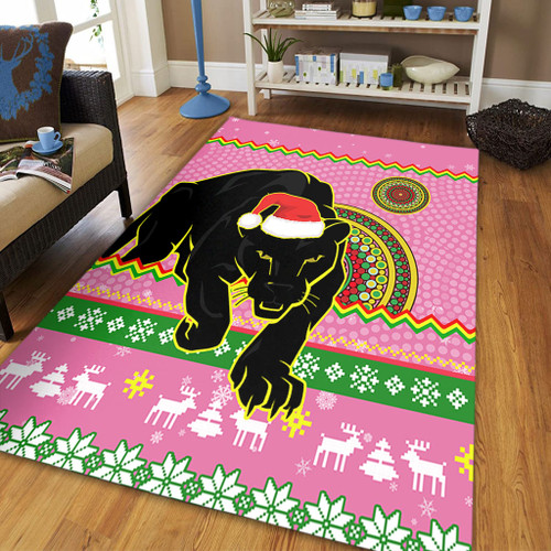 Penrith Panthers Area Rug - Australia Ugly Xmas With Aboriginal Patterns For Die Hard Fans Penrith Panthers Area Rug - Australia Ugly Xmas With Aboriginal Patterns For Die Hard Fans