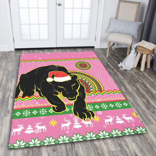 Penrith Panthers Area Rug - Australia Ugly Xmas With Aboriginal Patterns For Die Hard Fans Penrith Panthers Area Rug - Australia Ugly Xmas With Aboriginal Patterns For Die Hard Fans