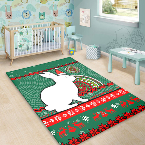 South Sydney Rabbitohs Area Rug - Australia Ugly Xmas With Aboriginal Patterns For Die Hard Fans South Sydney Rabbitohs Area Rug - Australia Ugly Xmas With Aboriginal Patterns For Die Hard Fans
