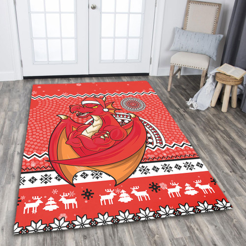 St. George Illawarra Dragons Area Rug - Australia Ugly Xmas With Aboriginal Patterns For Die Hard Fans St. George Illawarra Dragons Area Rug - Australia Ugly Xmas With Aboriginal Patterns For Die Hard Fans
