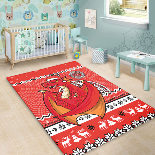St. George Illawarra Dragons Area Rug - Australia Ugly Xmas With Aboriginal Patterns For Die Hard Fans St. George Illawarra Dragons Area Rug - Australia Ugly Xmas With Aboriginal Patterns For Die Hard Fans