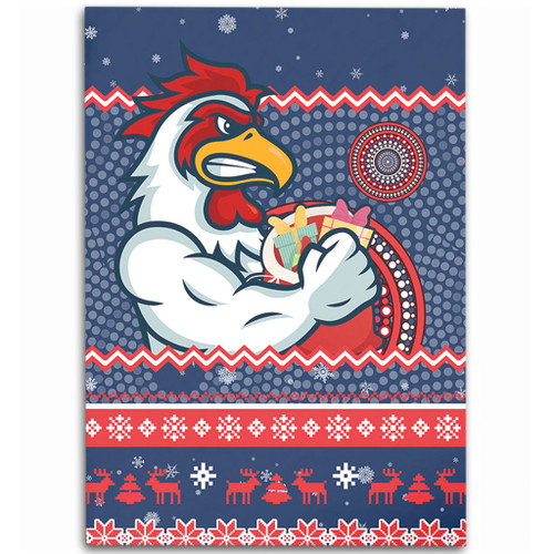 Sydney Roosters Area Rug - Australia Ugly Xmas With Aboriginal Patterns For Die Hard Fans Sydney Roosters Area Rug - Australia Ugly Xmas With Aboriginal Patterns For Die Hard Fans