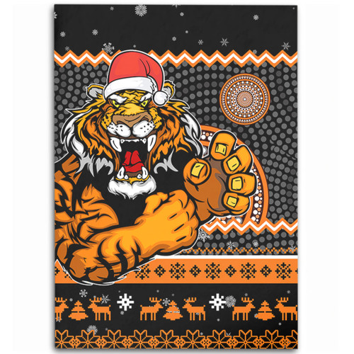 Wests Tigers Area Rug - Australia Ugly Xmas With Aboriginal Patterns For Die Hard Fans Wests Tigers Area Rug - Australia Ugly Xmas With Aboriginal Patterns For Die Hard Fans
