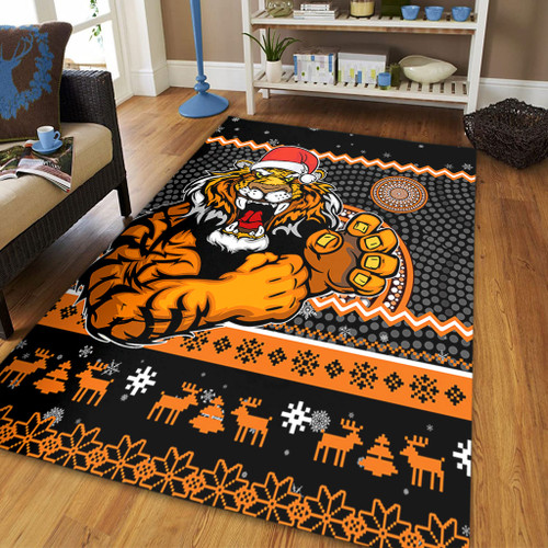 Wests Tigers Area Rug - Australia Ugly Xmas With Aboriginal Patterns For Die Hard Fans Wests Tigers Area Rug - Australia Ugly Xmas With Aboriginal Patterns For Die Hard Fans