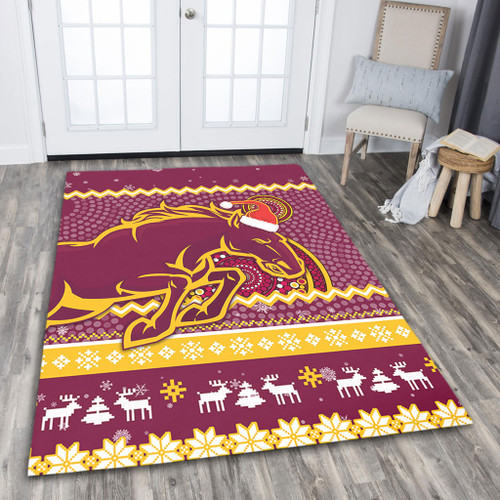Brisbane Broncos Area Rug - Australia Ugly Xmas With Aboriginal Patterns For Die Hard Fans Brisbane Broncos Area Rug - Australia Ugly Xmas With Aboriginal Patterns For Die Hard Fans