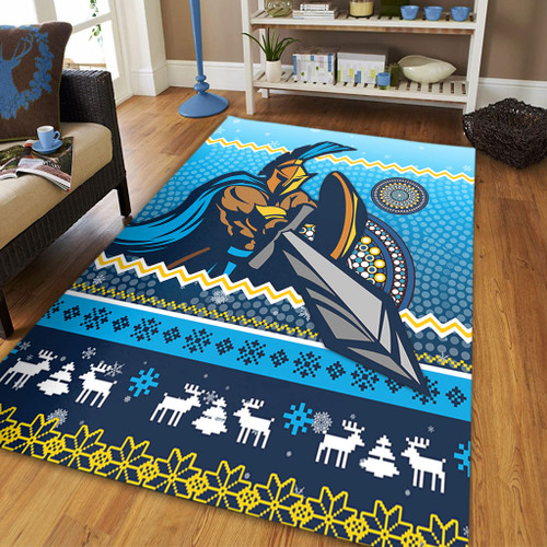 Gold Coast Titans Area Rug - Australia Ugly Xmas With Aboriginal Patterns For Die Hard Fans Gold Coast Titans Area Rug - Australia Ugly Xmas With Aboriginal Patterns For Die Hard Fans