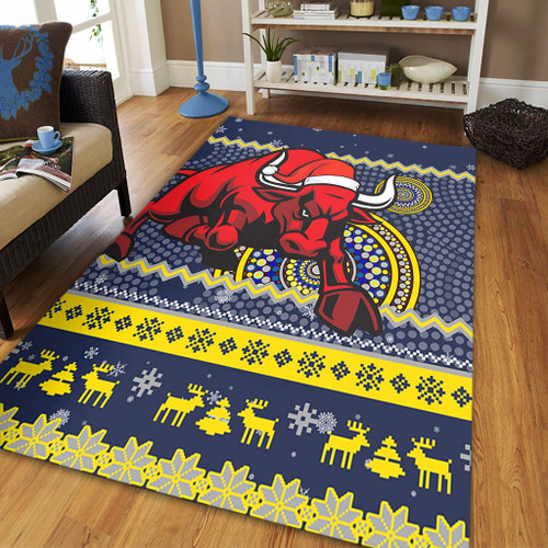 North Queensland Cowboys Area Rug - Australia Ugly Xmas With Aboriginal Patterns For Die Hard Fans North Queensland Cowboys Area Rug - Australia Ugly Xmas With Aboriginal Patterns For Die Hard Fans