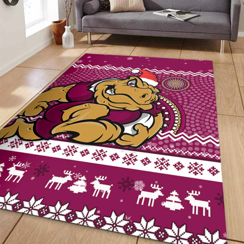Queensland Area Rug - Australia Ugly Xmas With Aboriginal Patterns For Die Hard Fans