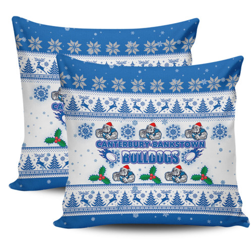 Canterbury-Bankstown Bulldogs Christmas Pillow Covers - Canterbury-Bankstown Bulldogs Special Ugly Christmas Pillow Covers